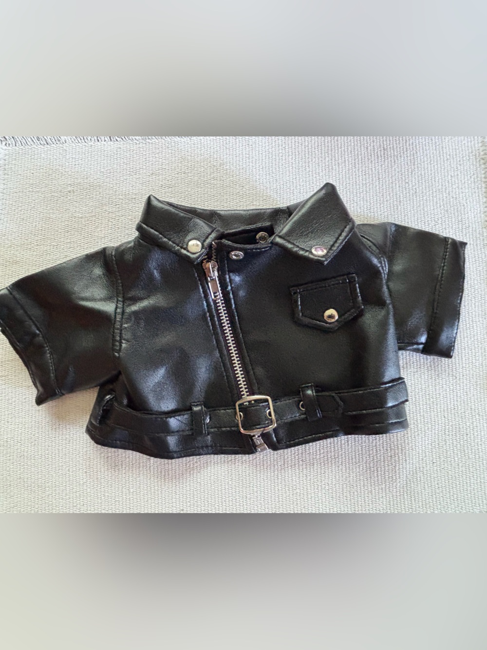 Build-A-Bear Black Faux Leather Jacket